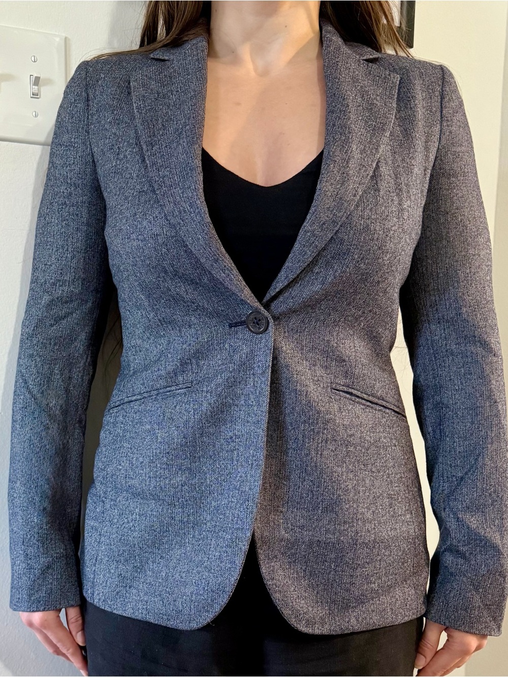 Brooks Brothers Gray Single-Button Tailored Blazer